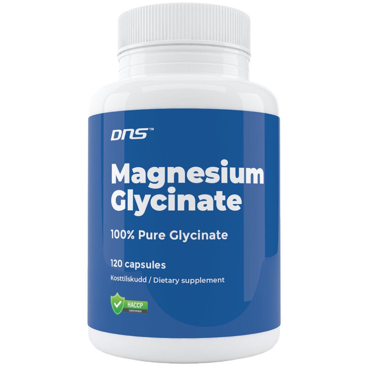 DNS 100% Magnesium Glycinate 120 kapsler fra Kost1