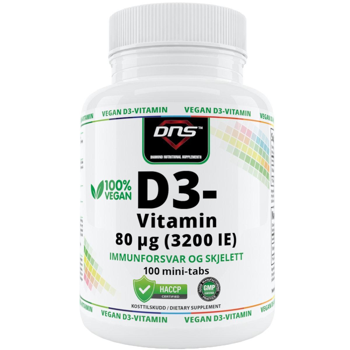 DNS Vegansk Vitamin D3 100 tabletter produktbilde